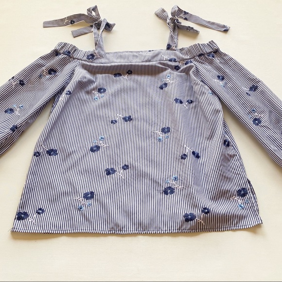 Michael Kors Off the Shoulder Poplin Cotton Top - Picture 2 of 10